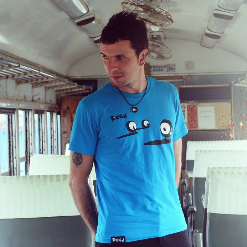 【买一送一】三眼怪踢/蓝色/男女 - 女装 T 恤 - 棉.麻 蓝色