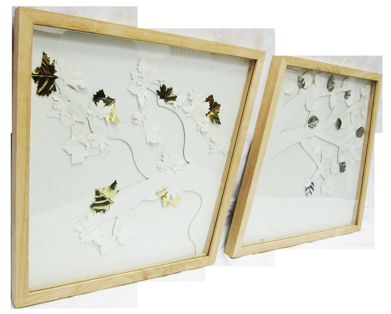 Collection: Impression MO - Gold&Silver plated paper artwork S/2 - 墙贴/壁贴 - 纸 多色