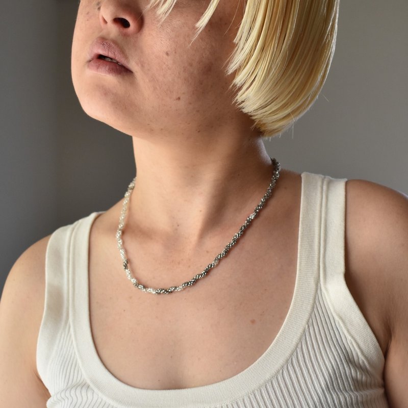 螺旋 45cm/银色 - 项链 - 玻璃