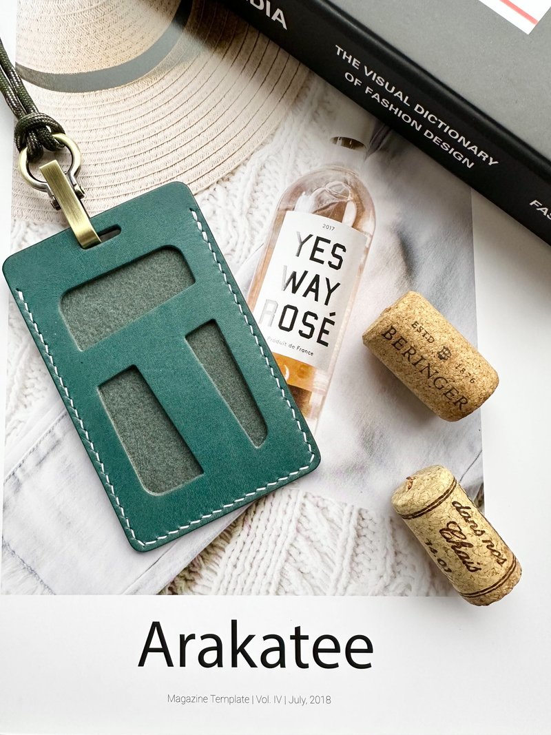 独家情人节礼盒∣DIY∣证件套∣直式∣免费步骤教学影片∣附工具 - 皮件 - 真皮 绿色