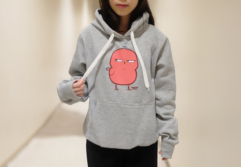 Phebie Signature pose Hoodie / winter sweater (Light Grey) - 中性连帽卫衣/T 恤 - 棉.麻 灰色