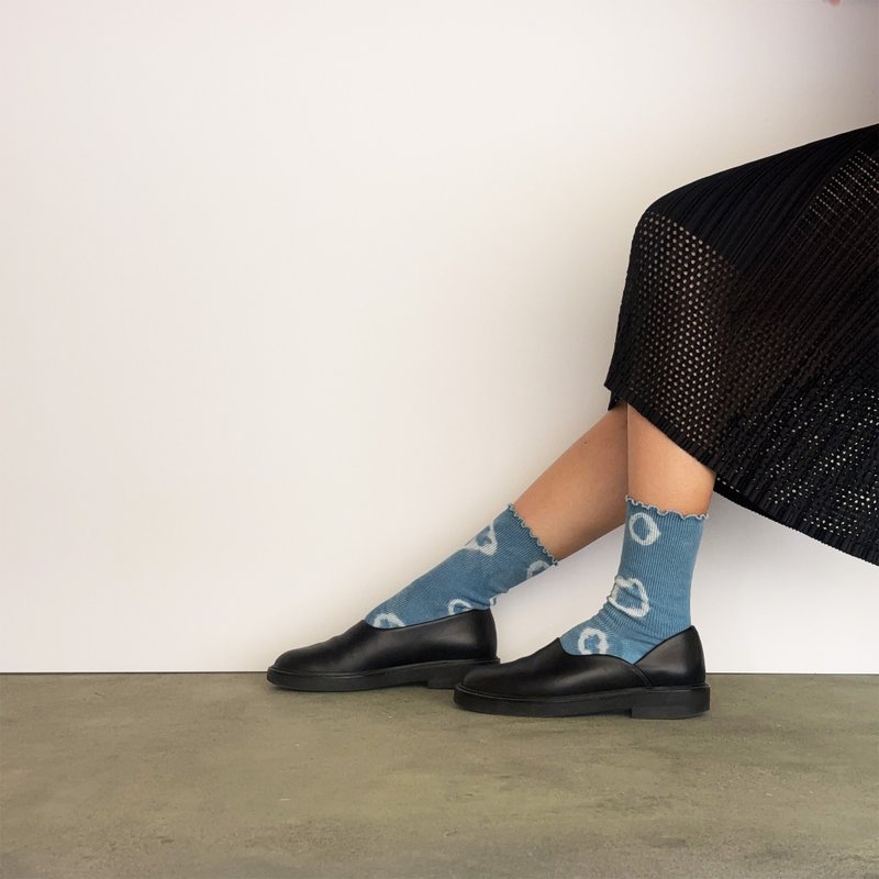 日本制造 靛蓝染色 JAPANBLUE INDIGO DYED SOCKS 褶边 #1 - 袜子 - 其他人造纤维