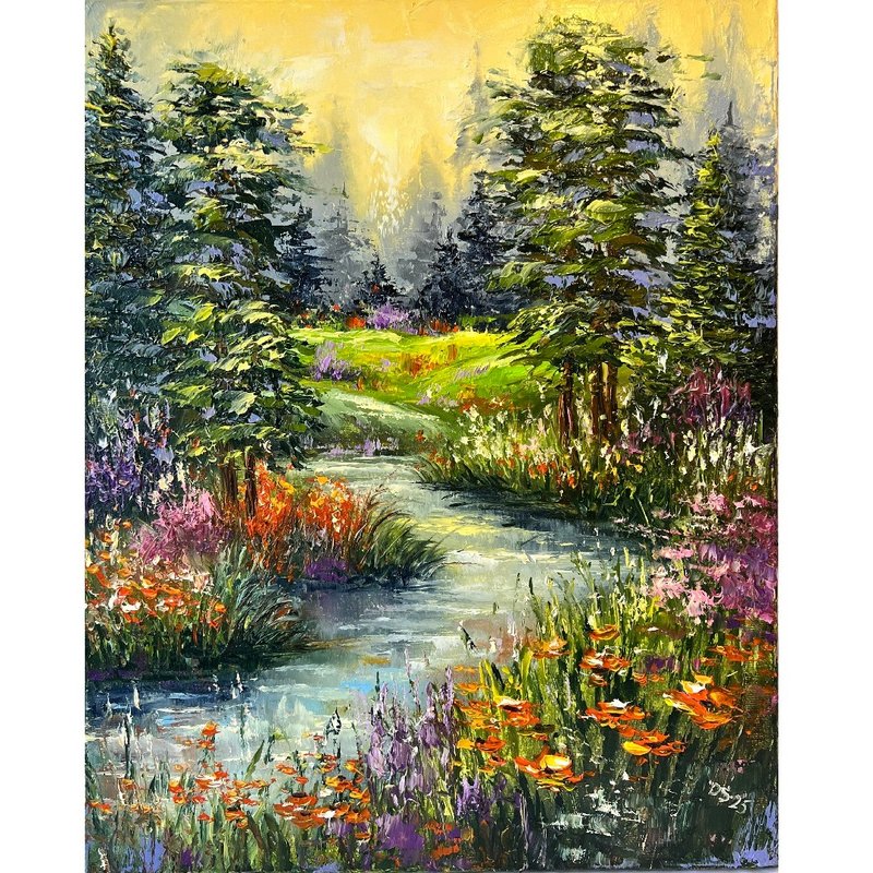 森林画作 原创艺术品 画布 50x40厘米 - 海报/装饰画/版画 - 棉.麻 多色