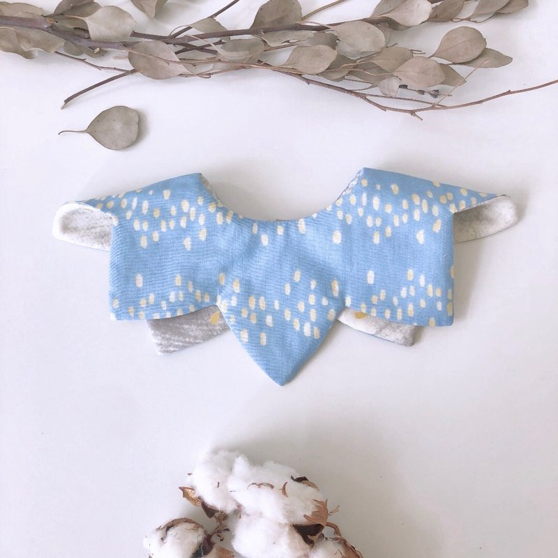 岛森家 / 双面360度Star兜 / 流星雨(蓝) - 围嘴/口水巾 - 棉.麻 蓝色