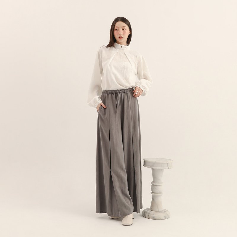 【经典原创】Mansheng_蔓生多层次宽裤_CLB511_灰棕 - 背带裤/连体裤 - 聚酯纤维 灰色