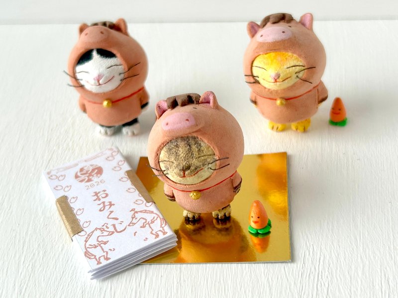 生肖猫马猫咪 虎斑猫 - 玩偶/公仔 - 其他材质 咖啡色