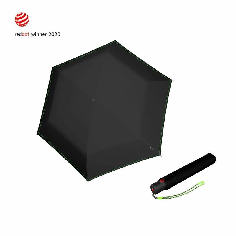 【Knirps德国红点伞】U.200 超轻薄羽量自动伞-Neon Black - 雨伞/雨衣 - 聚酯纤维 黑色