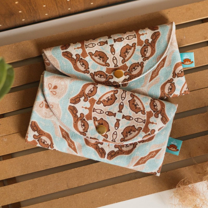 【利是袋】水獭 / 磁砖系列 / 长 - 红包/春联 - 棉.麻 蓝色