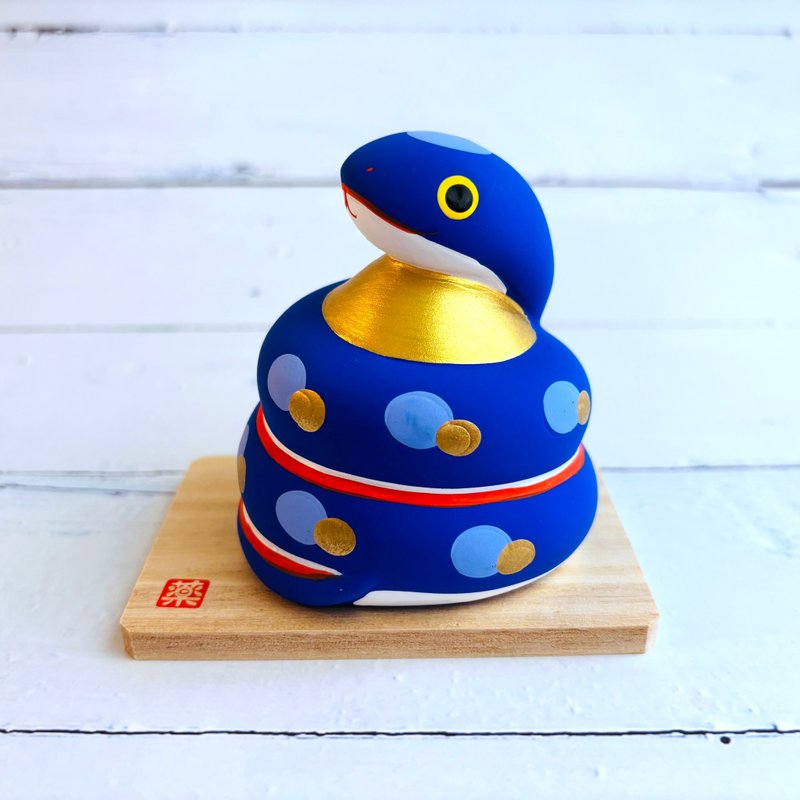 锦彩招福蛇-宝珠-生肖吉祥物(蛇年) 重生,开运,招财 送礼 - 玩偶/公仔 - 陶