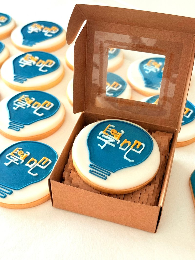 定制 品牌Logo糖霜饼干 单入礼盒包装 - 手工饼干 - 新鲜食材 白色