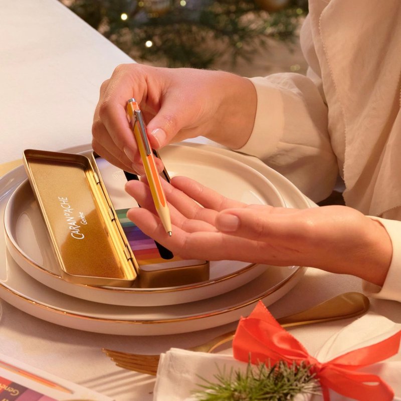 CARAN dACHE 849彩虹限定版原子笔-暖彩虹-免费刻字【彩虹】 - 圆珠笔/中性笔 - 其他金属 橘色