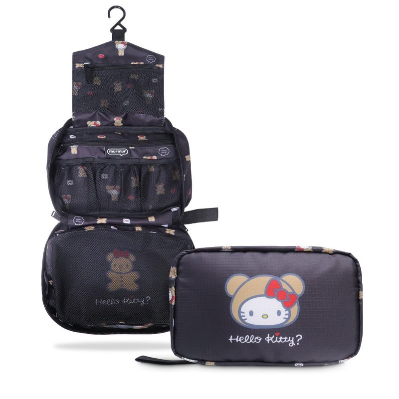 murmur旅行收纳三折盥洗包 | hello kitty(小熊) - 化妆包/杂物包 - 聚酯纤维 黑色