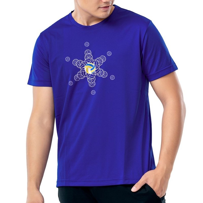 MIT专利呼吸衣- 分子排球 - 敏锐 吸湿排汗 排球衣 运动服 台湾服 - 男装运动衣 - 聚酯纤维 蓝色