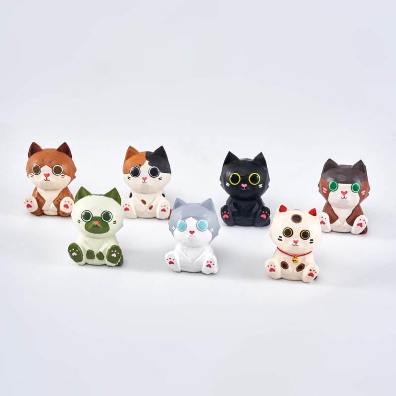 Momo 猫家族与好友 - 摆饰 - 木头 多色