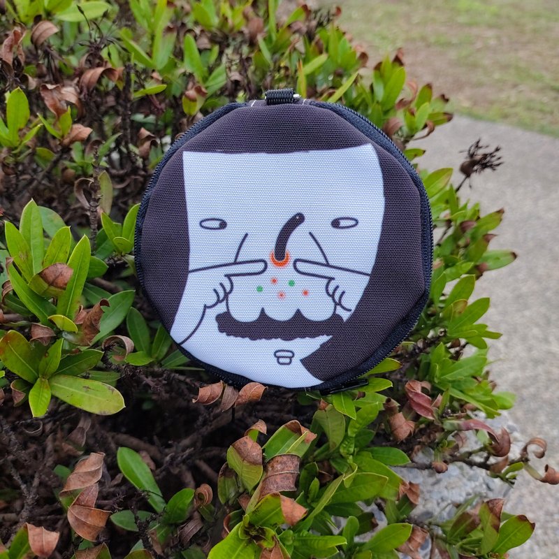 顾大叔零钱包 交换礼物 两层独立空间 搞笑钱包 创意包包 吊饰 - 零钱包 - 防水材质 黑色