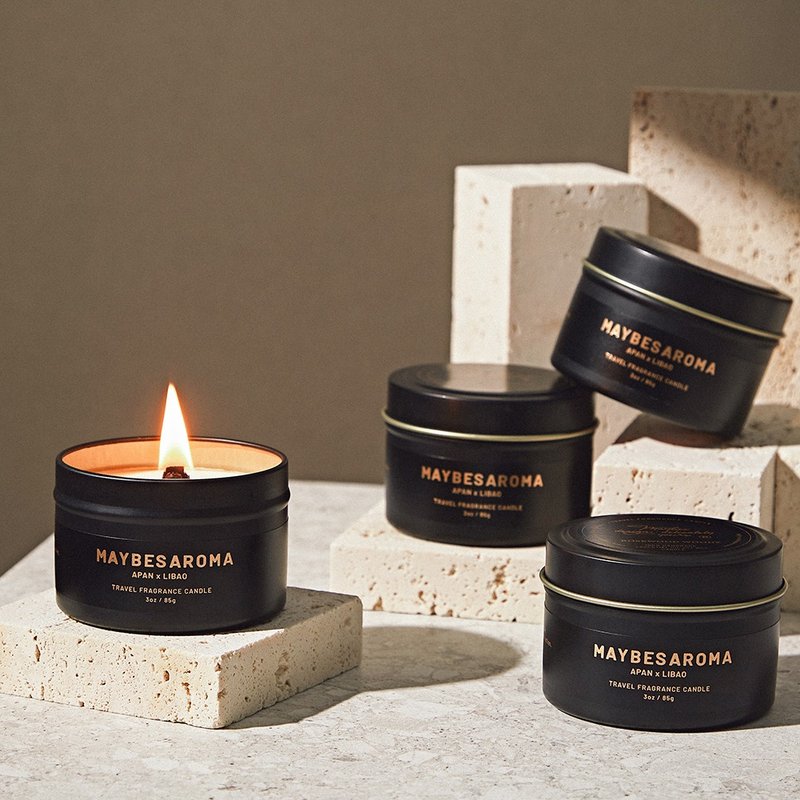 MAYBES  |  精油香氛大豆旅行蜡烛  85g - 蜡烛/烛台 - 蜡 黑色