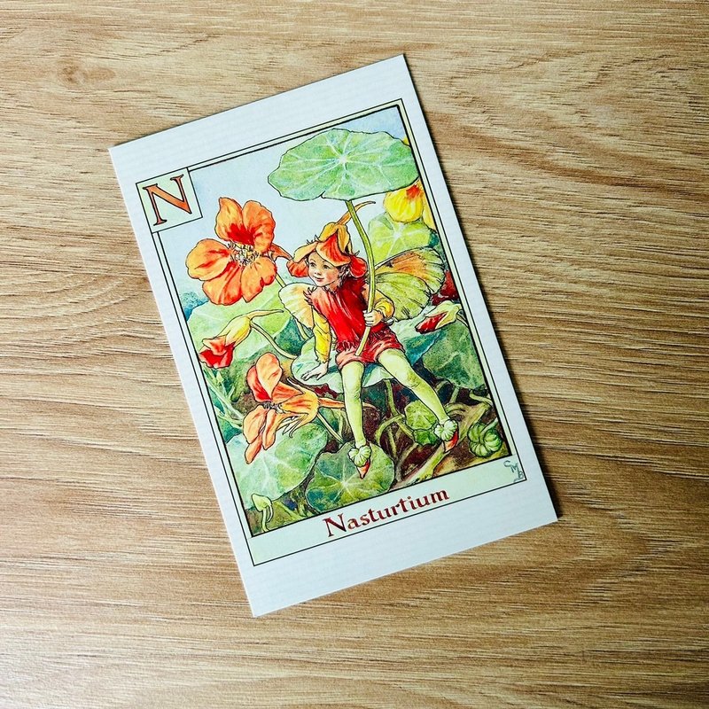花仙子 字母系列经典明信片 - Nasturtium/ 金莲花 - 卡片/明信片 - 纸