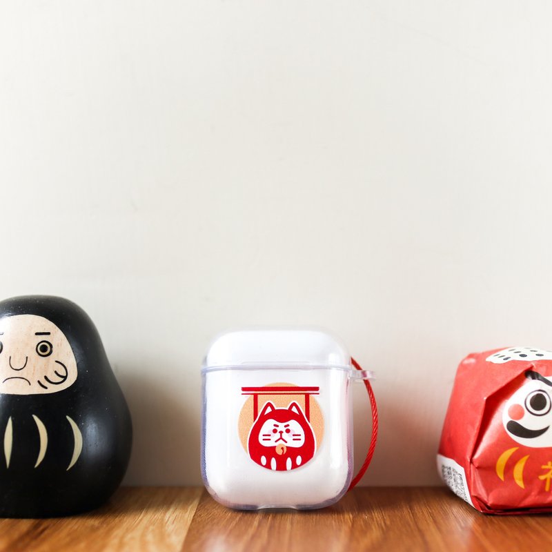 小达摩 の 吉详物 / AIRPODS 保护套 - 透明 - 耳机收纳 - 塑料 红色