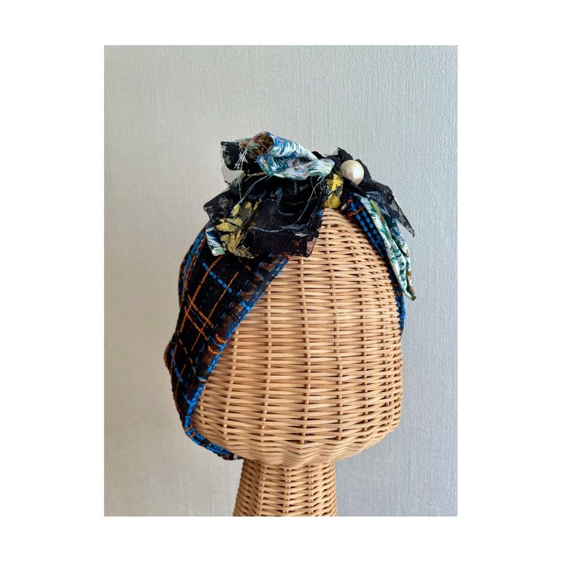 checkered pattern/Black - 发带/发箍 - 聚酯纤维 黑色