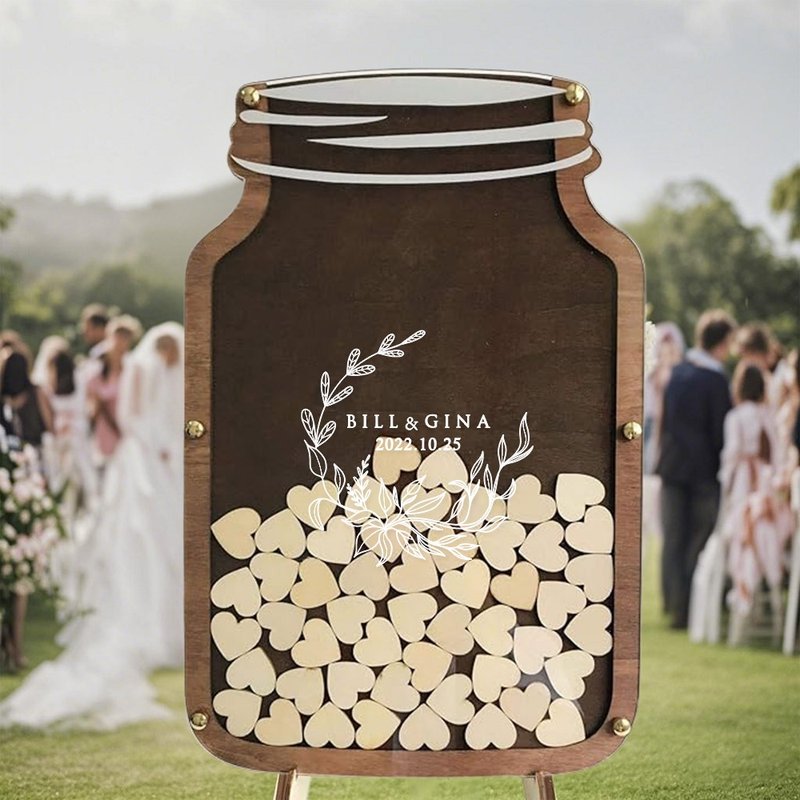 创意礼品 结婚派对摆设 婚礼布置爱心木盒订制签到板 - 其他 - 木头