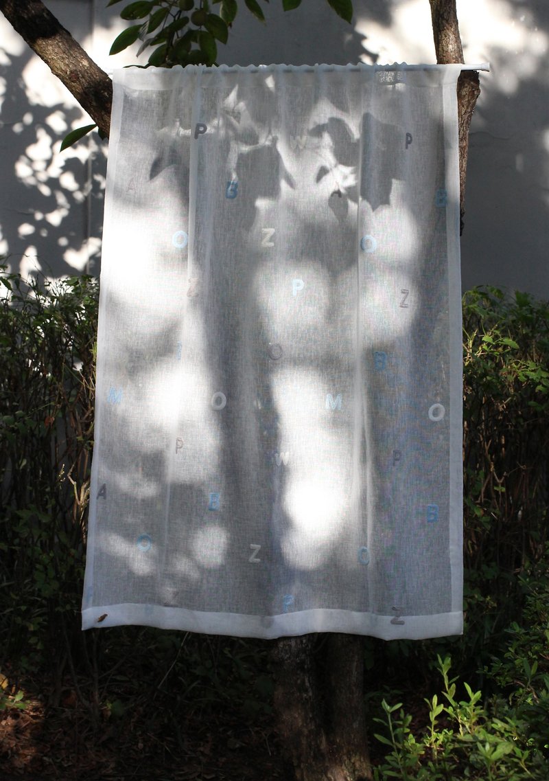 韩国制造 透明窗帘 ABC 刺绣儿童房门帘 门帘、窗帘、のれん - 门帘/门牌 - 其他人造纤维 白色