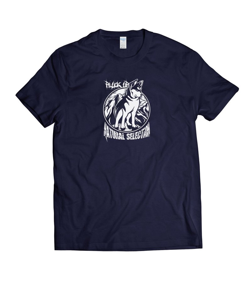 寒境猎犬-T-shirt 白/黑/灰/藏青 - 男装上衣/T 恤 - 棉.麻 多色