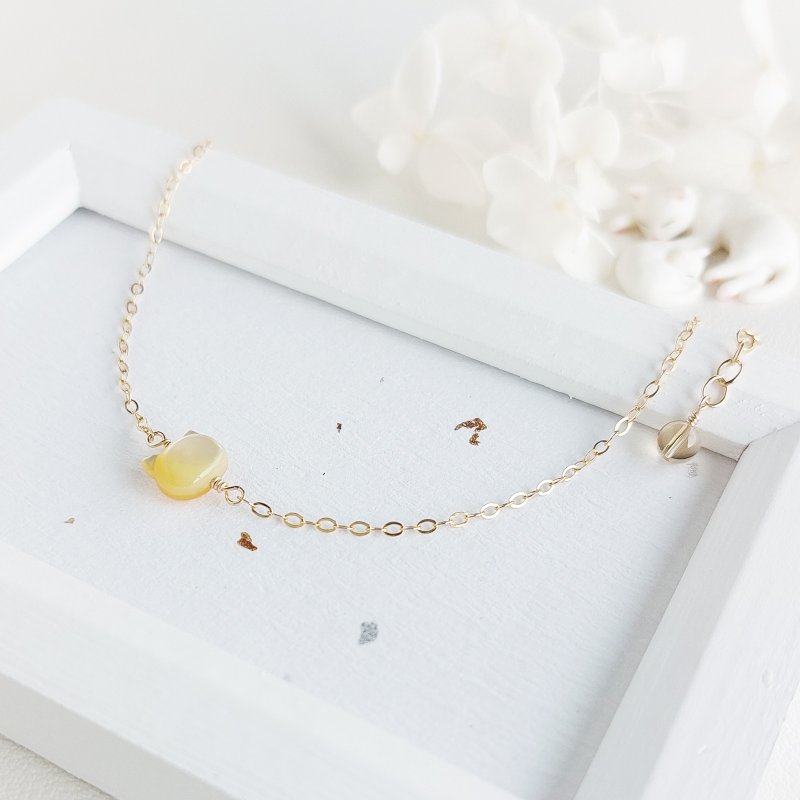 黄蝶贝小猫 + 黄水晶 x 14KGF手链 - 手链/手环 - 贝壳 黄色
