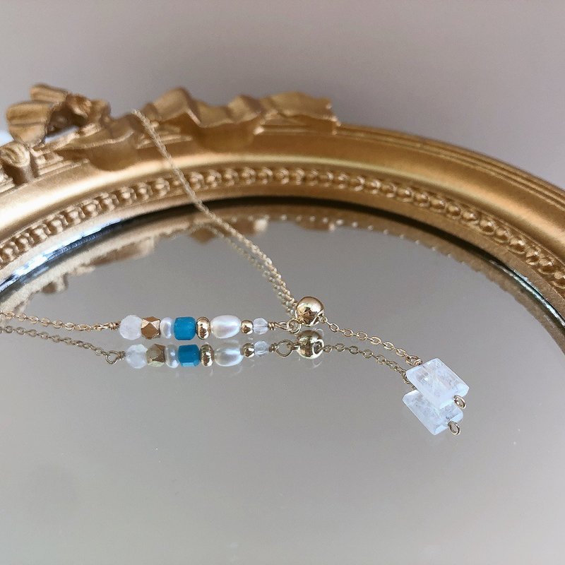 永远的白月光 | 恋人之石 月光石项链 - 项链 - 宝石 白色