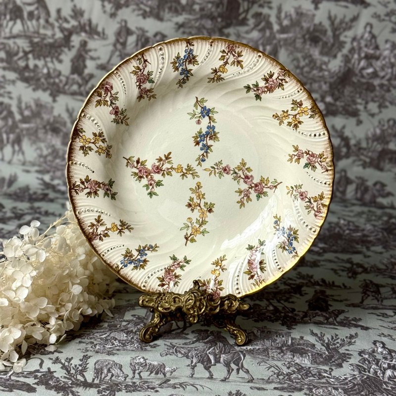 50744-绝美法国1880年代 Sarreguemines Louis XV 皇室贵族瓷盘 - 盘子/餐盘/盘架 - 瓷