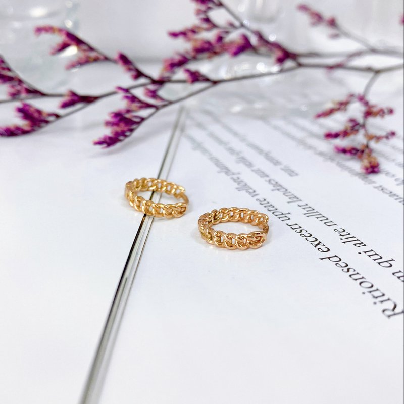 14K | 编织花圈_耳环 - 耳环/耳夹 - 贵金属