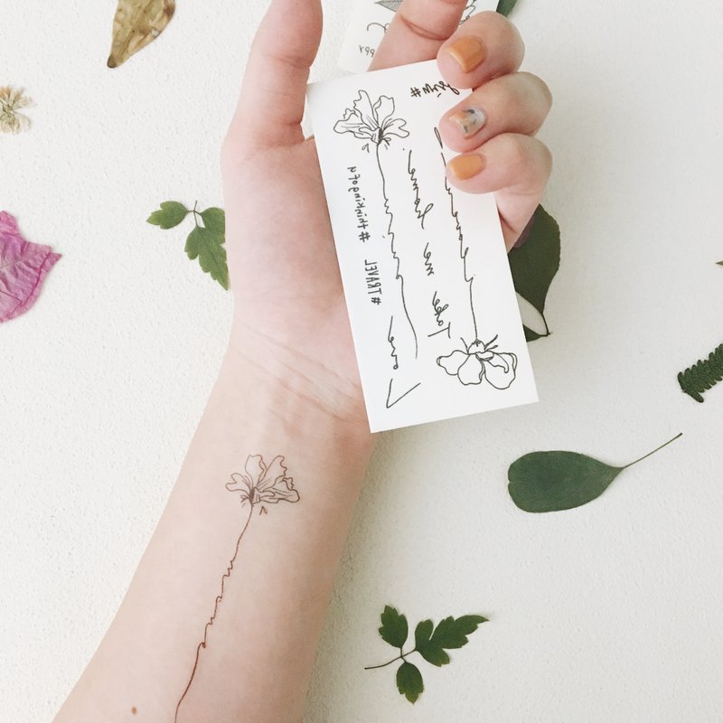 花草在说话 Tattoo Sticker. - 纹身贴 - 纸 黑色