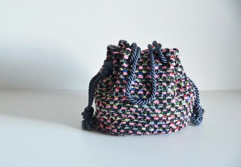 数量限定 2wayイタリア製ニットファンシーツイード マリンバッグ ピンク - 手提包/手提袋 - 棉.麻