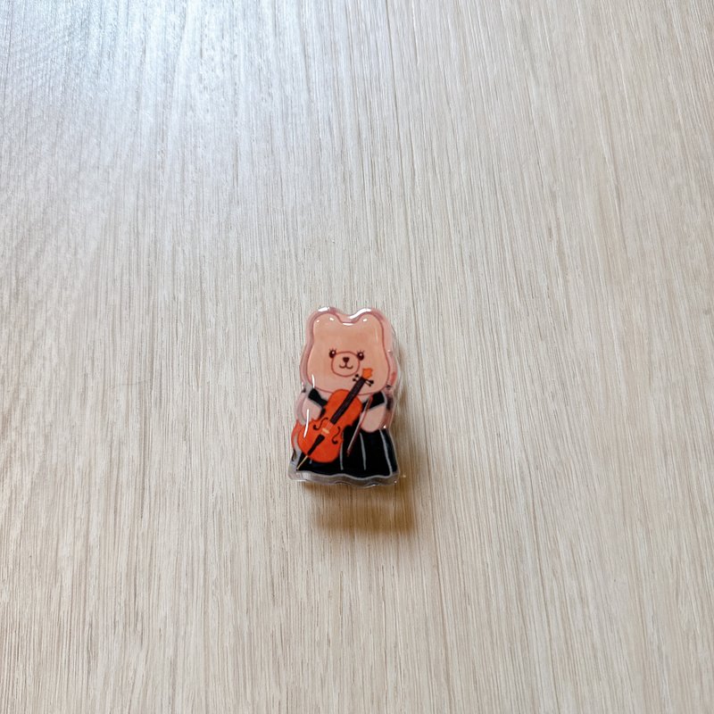 大提琴礼服 小熊压克力磁铁夹 音乐家 - 冰箱贴/磁贴 - 压克力