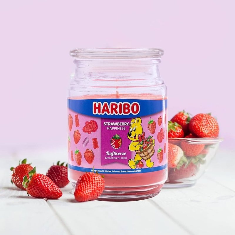 HARIBO CANDLE 香氛蜡烛 - 欢乐草莓 - 蜡烛/烛台 - 玻璃 粉红色