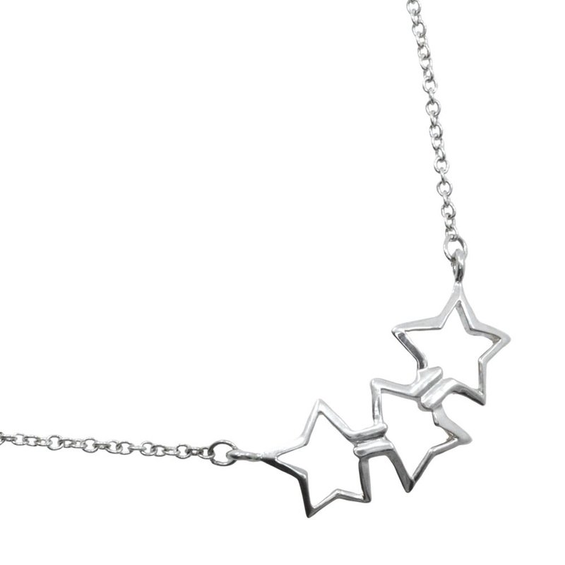 【日本直送】Tiffany & Co. 经典三环星星 颈链 纯银 925 星星 坠饰 约2.3g 贵宾级中古品 - 项链 - 银 银色