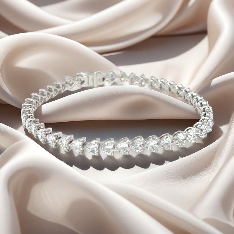 爱心满钻手链 - 手链/手环 - 贵金属