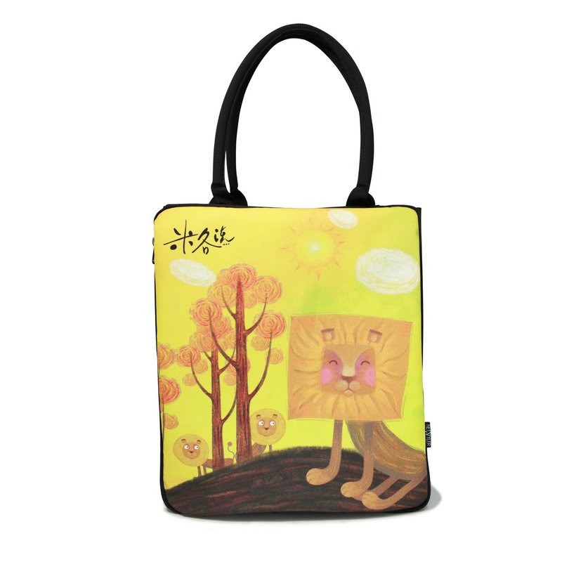米各说-方头狮系列-Meena 米娜包-躲猫猫 - 手提包/手提袋 - 其他人造纤维 黑色