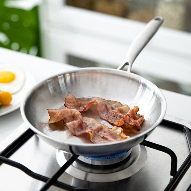 日本霜山 不锈钢平底煎锅-20cm (电磁炉IH炉可用) - 锅具/烤盘 - 不锈钢 银色