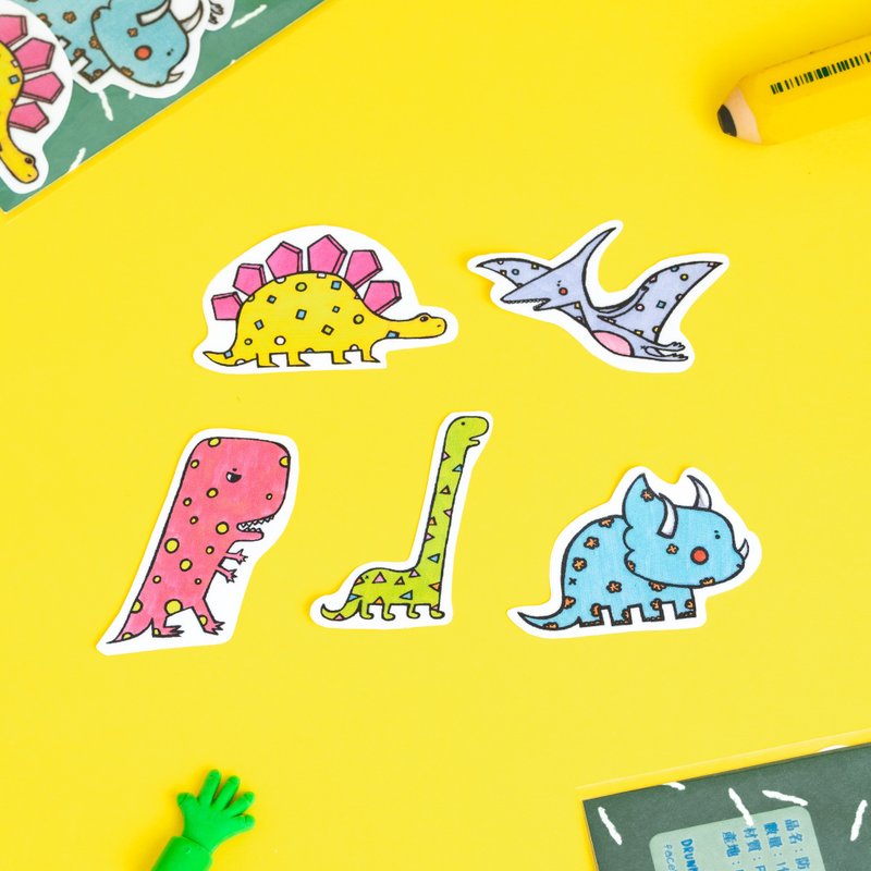 防水贴纸 恐龙世界贴纸包 1包5入 - 贴纸 - 纸 多色