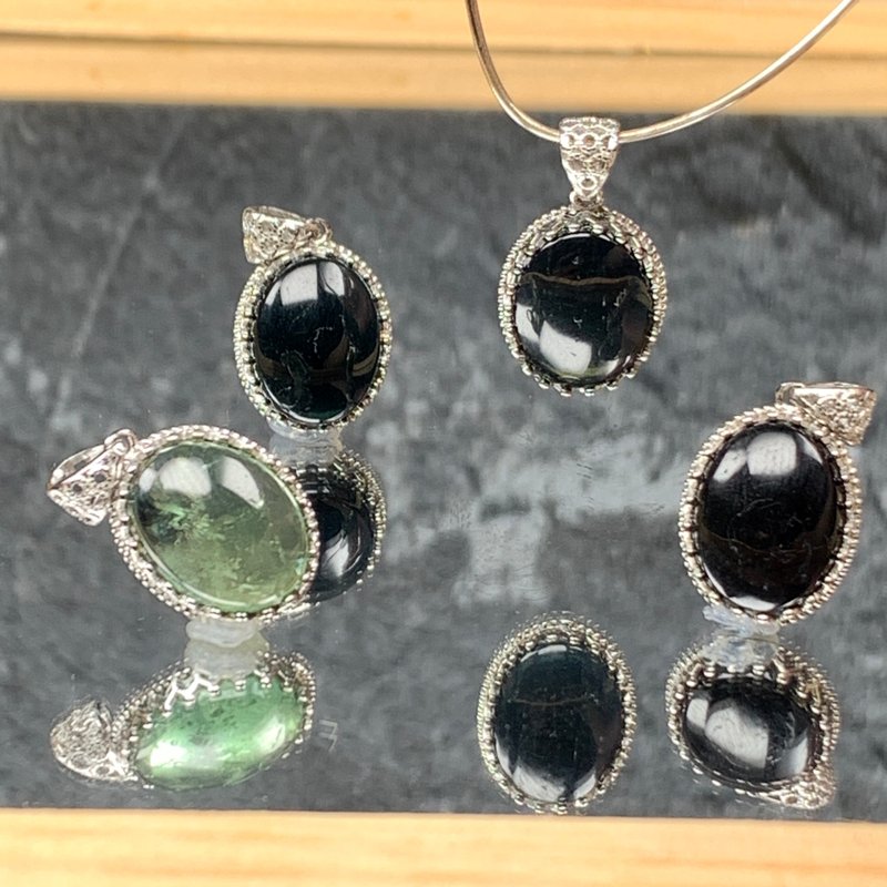 精品 蓝碧玺 S925银手工 吊坠 项链 - 项链 - 纯银 蓝色