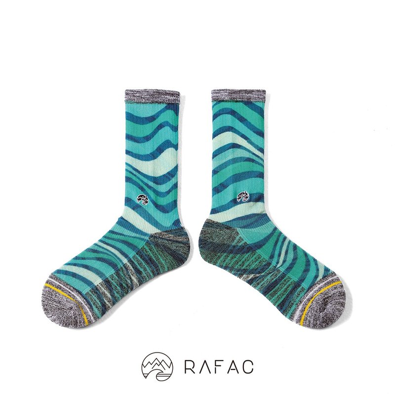 快速出货# RAFAC时髦运动中筒袜_绿波浪 - 袜子 - 环保材料 绿色