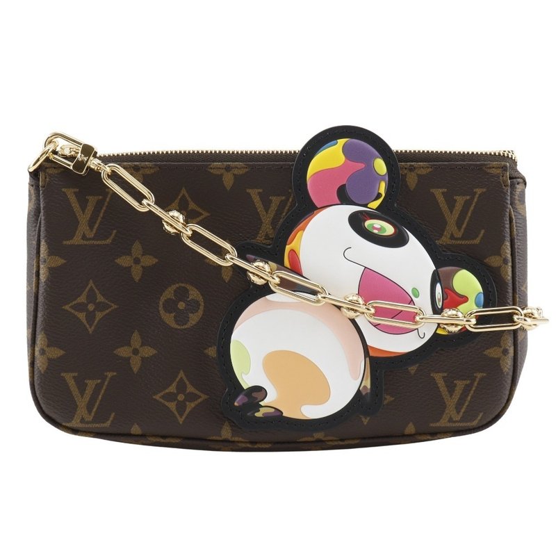 【日本直送】路易威登 LOUIS VUITTON LV×TM 村上隆 Panda 手袋包 M13440 Monogram 咖啡色 女士【二手品】 - 侧背包/斜挎包 - 人造皮革 咖啡色