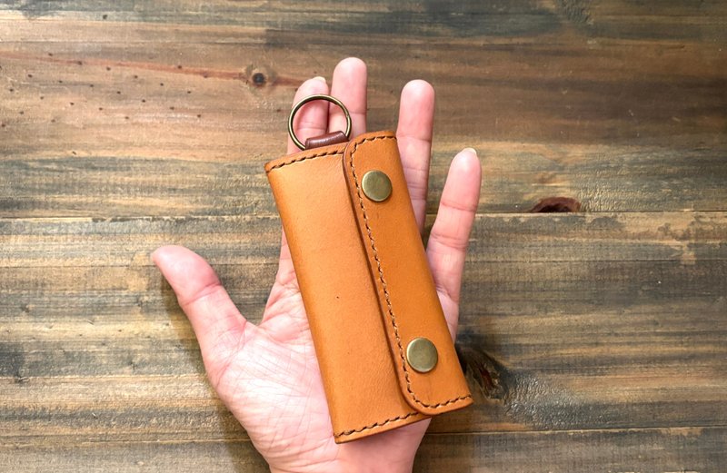 POPO 典藏皮革.钥匙包 leather - 钥匙链/钥匙包 - 真皮 咖啡色