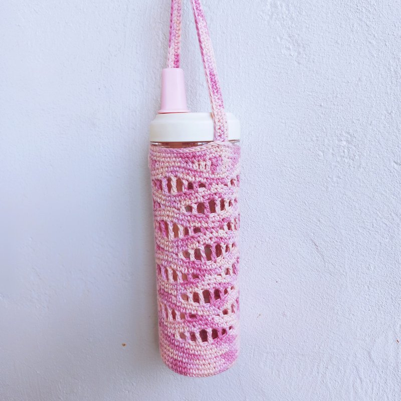 波浪纹编织杯袋 纯棉 杯套 饮料袋 杯袋 水壶袋 - 随行杯提袋/水壶袋 - 棉.麻 多色