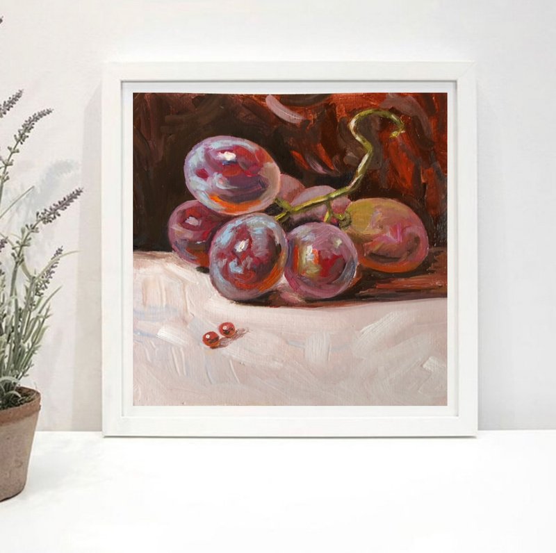 Vine original oil painting food kitchen - 墙贴/壁贴 - 其他材质 紫色