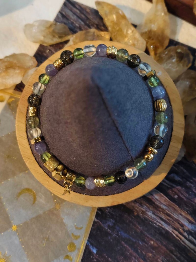 定制化水晶矿石手链  绿光觉醒  成长与丰盛水晶手链 - 手链/手环 - 水晶