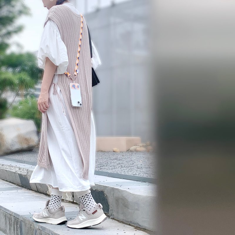 蕨配手机夹片挂绳组-半边羽裂凤尾蕨| 手机绳 手机背带 毕业礼物 - 手机配件 - 塑料 黄色