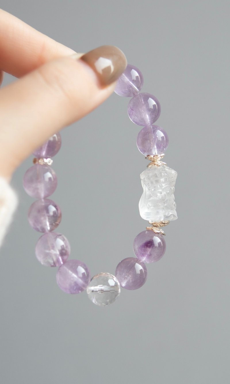 薰衣草紫水晶+白水晶扎基拉姆前世今生 - 手链/手环 - 水晶