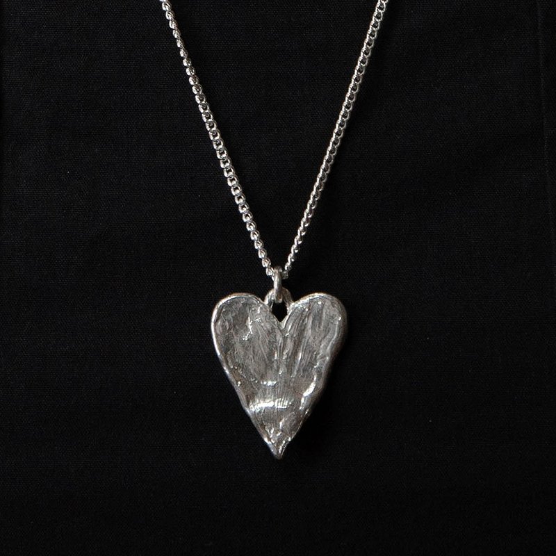 Painted Heart Silver Necklace 绘心纯银项链 - 项链 - 纯银 银色