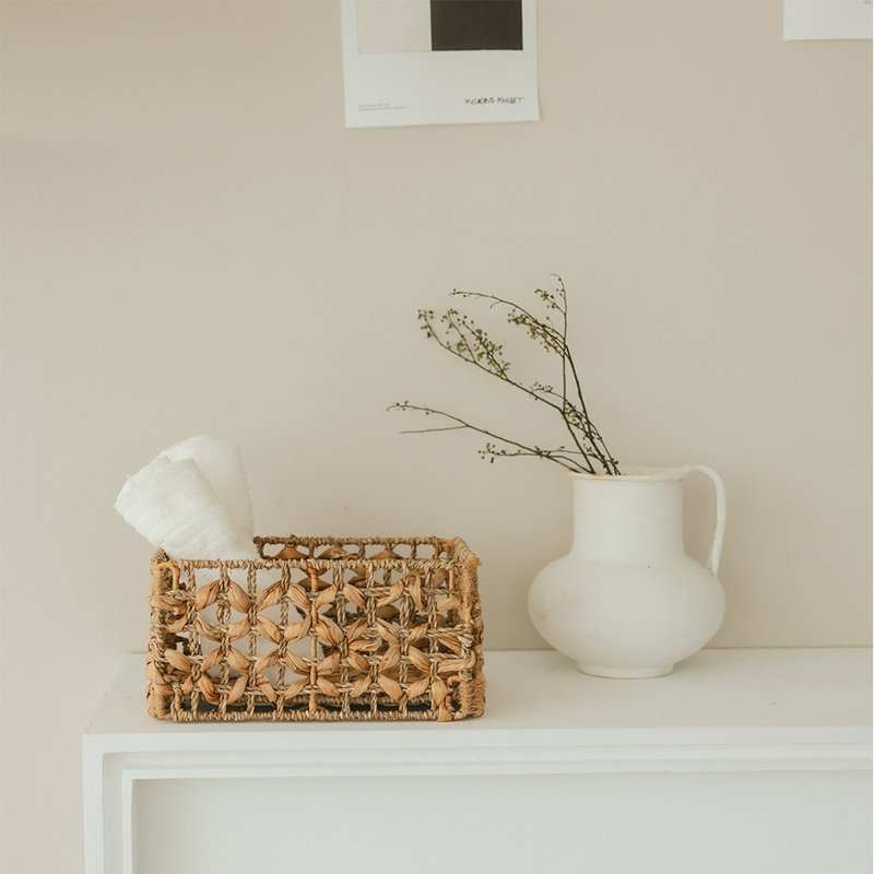 扭转小花-可折叠方型藤篮 - 收纳用品 - 其他材质